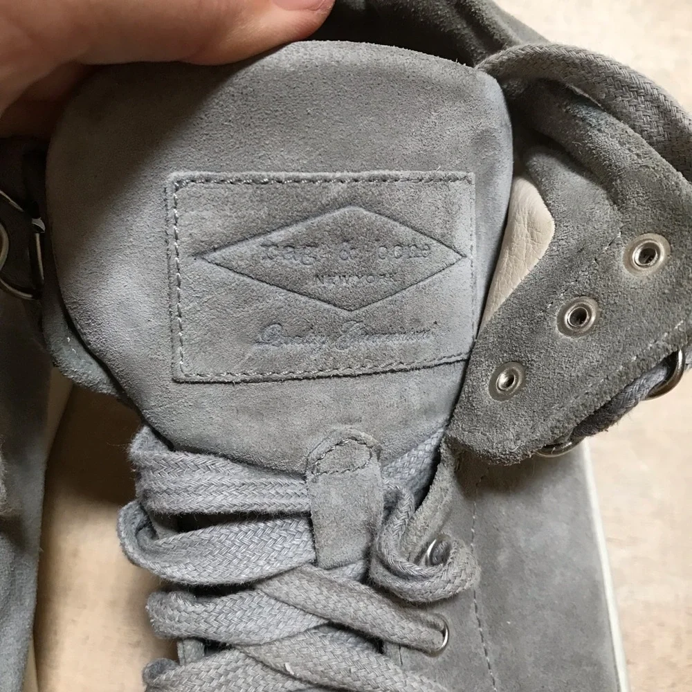Rag & Bone Kent Suede High Top Sneakers Size 8 Gray Designer Shoes